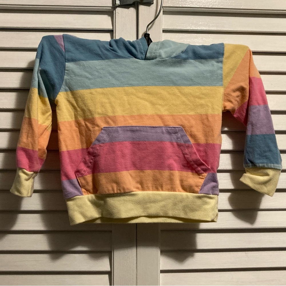 Color blocked rainbow hoodie baby 3-6 months